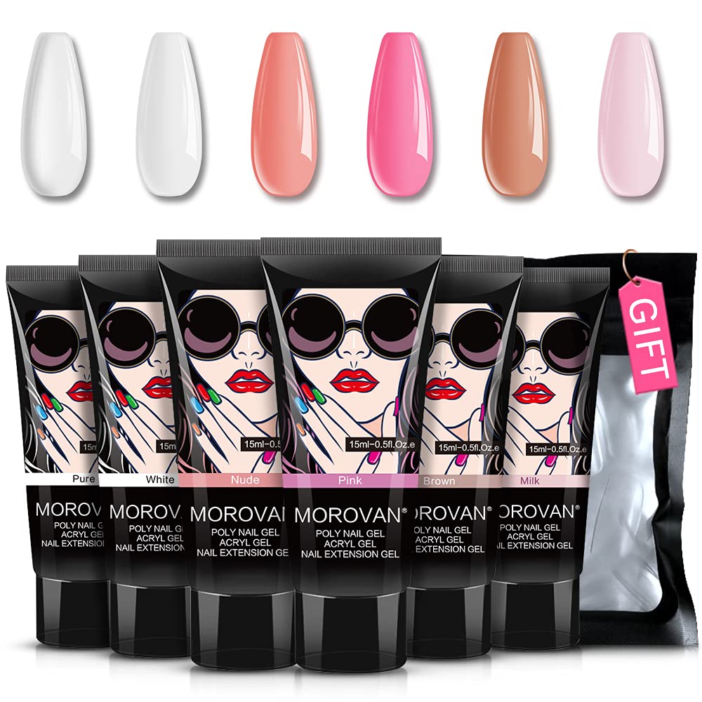 Nail Art Ombre - Poly Nail Gel Kit -6 Colors