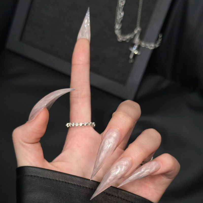 Super Long Stiletto Press On N - Nail Art Press On ulasan dan harga