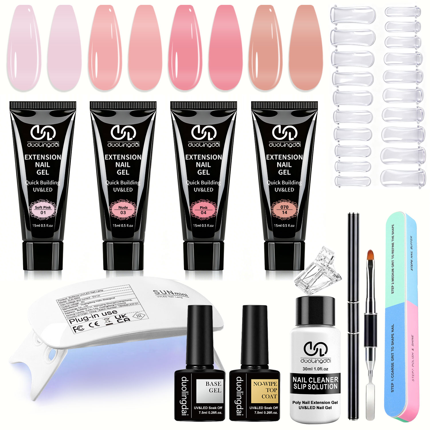 Duolingdai 4 Color Poly Nail E - Nail Art Ombre ulasan dan harga