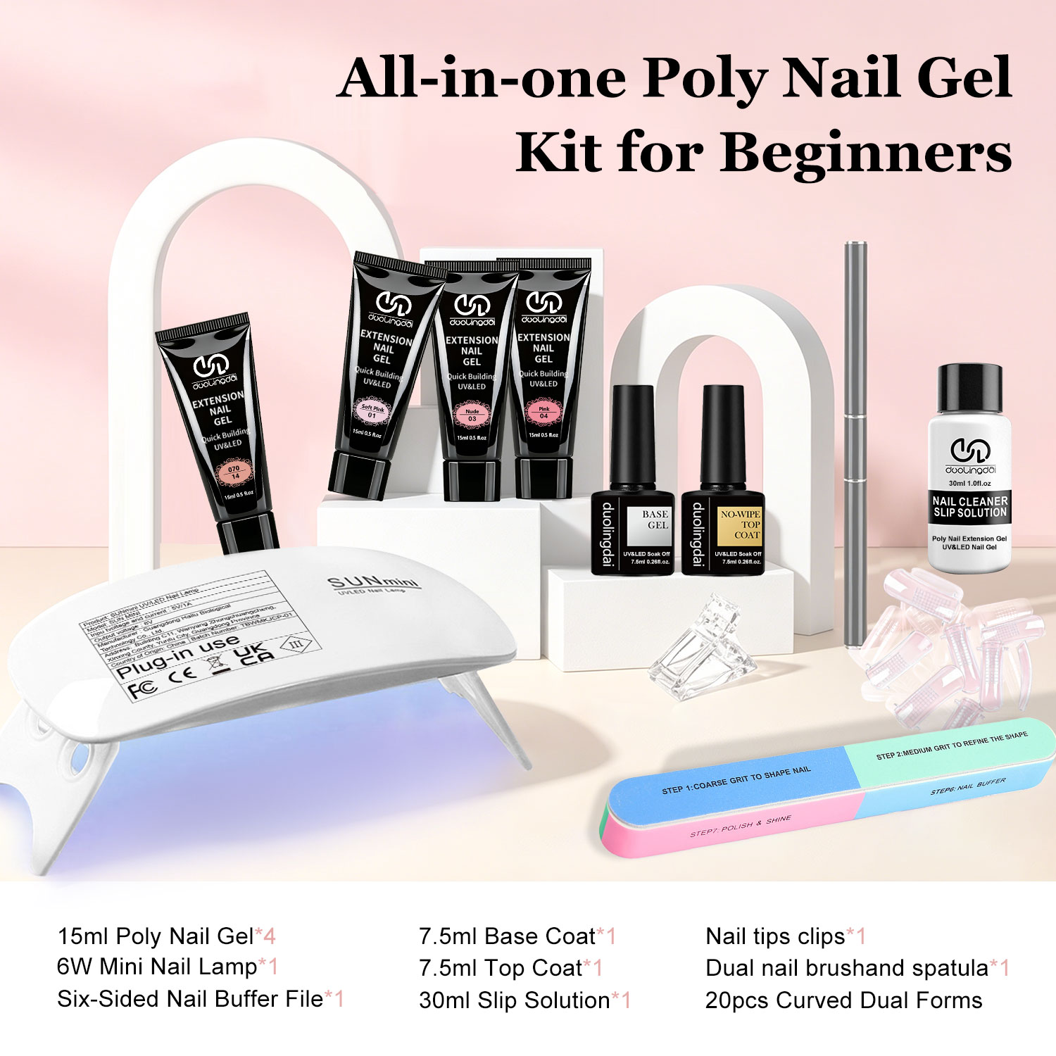 Duolingdai 4 Color Poly Nail E - Nail Art Ombre ulasan dan harga