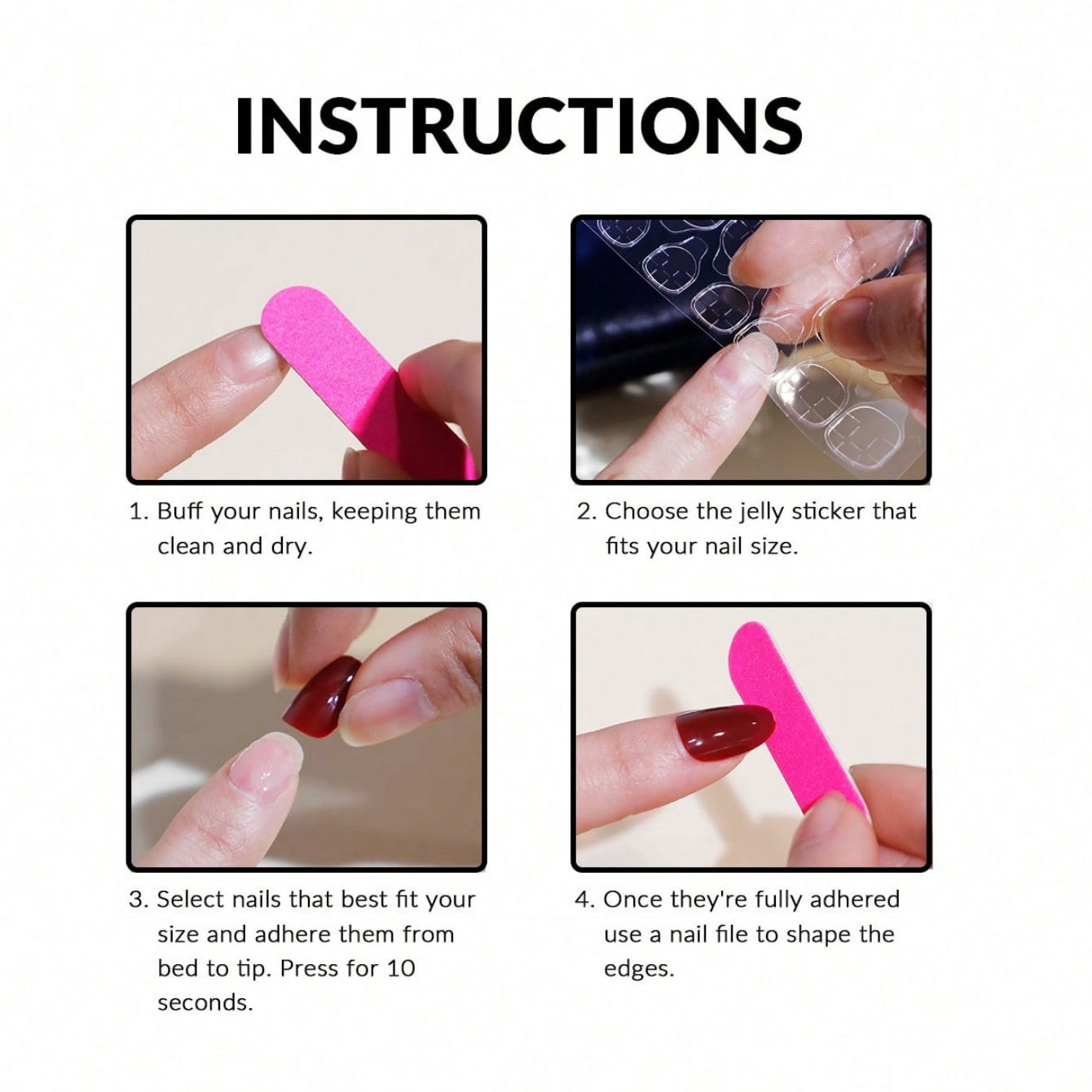 10pcs Medium Almond Nude Pink  - Nail Art Pink ulasan dan harga