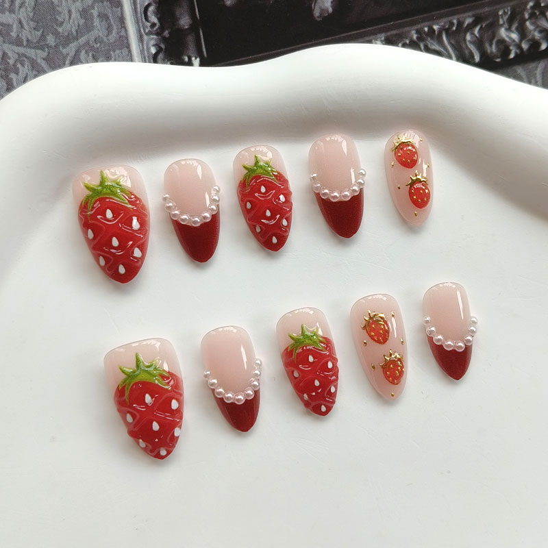 10Pcs Women French Style 3D St - Nail Art Press On ulasan dan harga