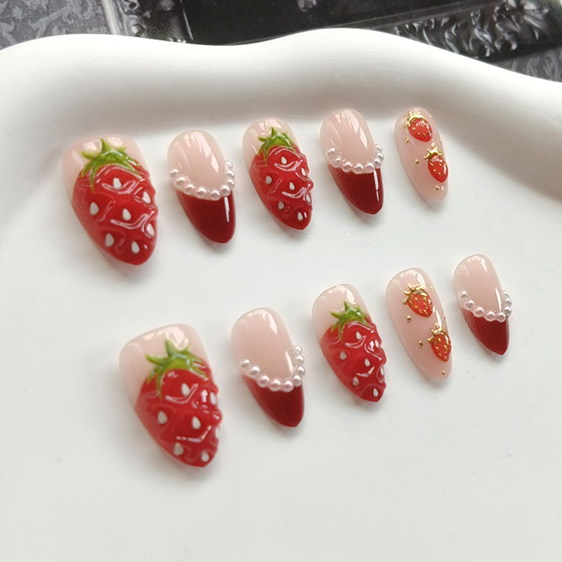 10Pcs Women French Style 3D St - Nail Art Press On ulasan dan harga