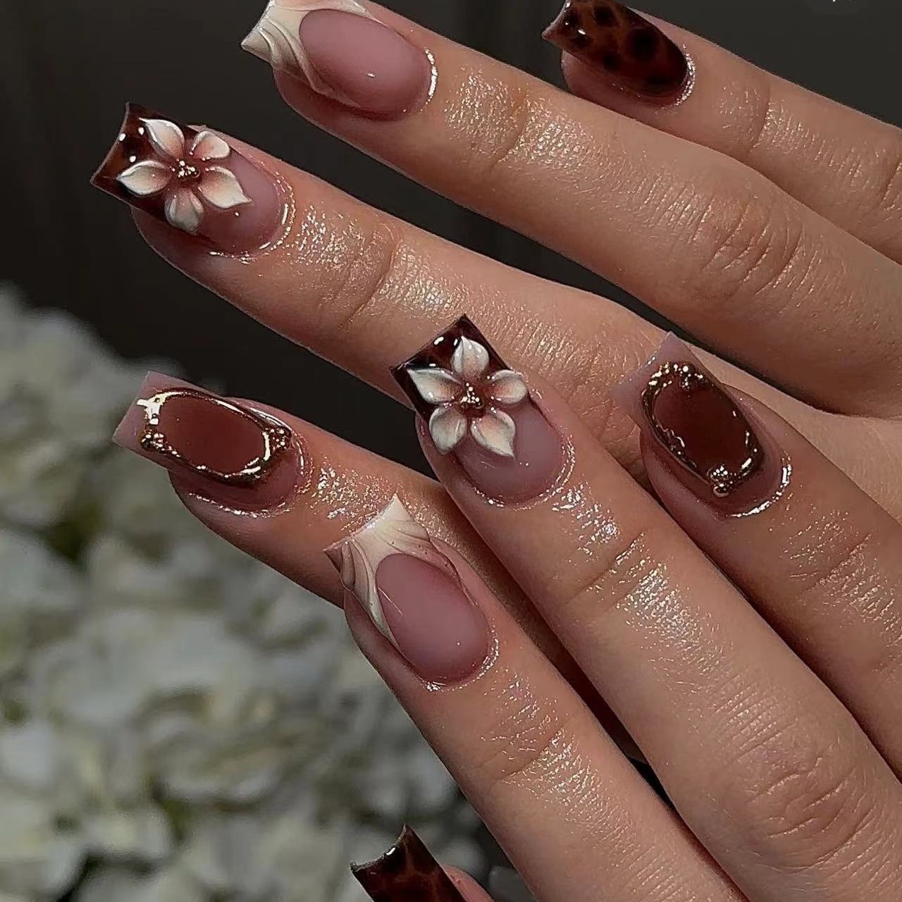 Short square fake nails for wo - Nail Art Press On ulasan dan harga
